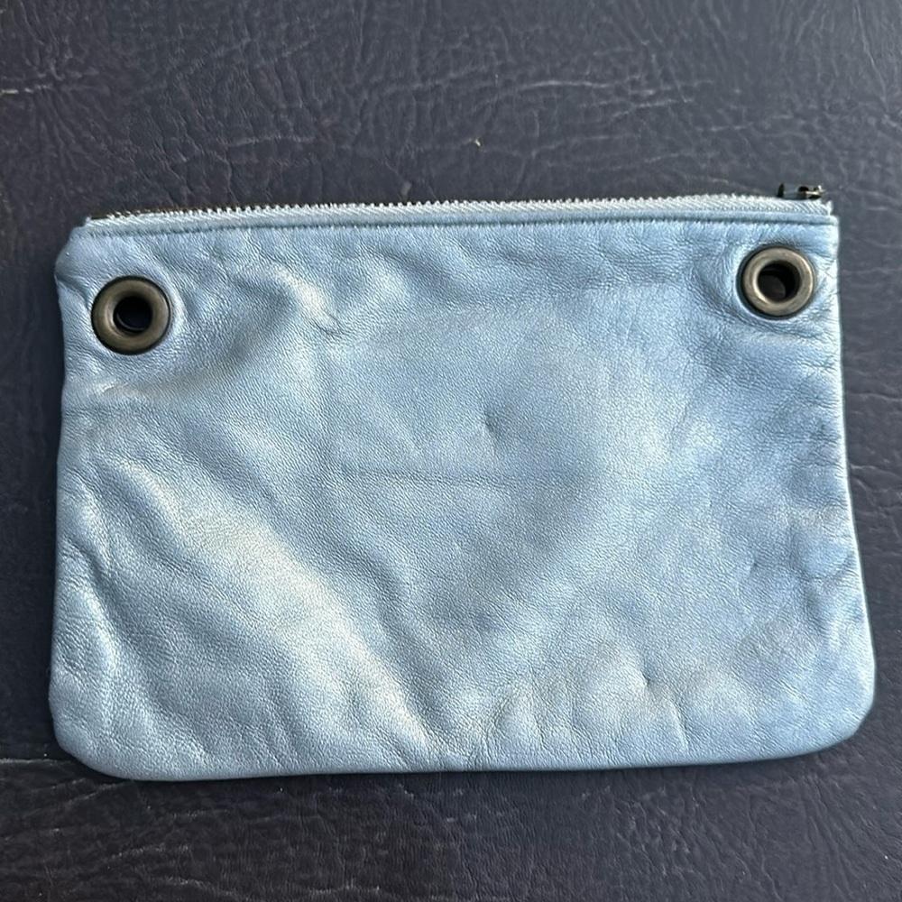 🩶🩶🩶Vintage Francesca Rockette silver, metallic leather wallet